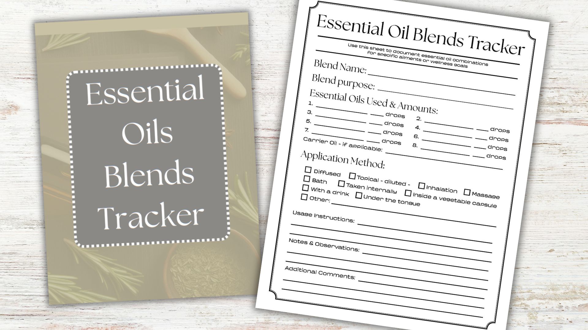 Essential Oils Blend Tracker